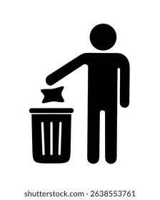 vector symbol throw trash in its place