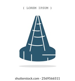 Vector symbol. Traffic cone icon illustration. Stock vector symbol illustration design.