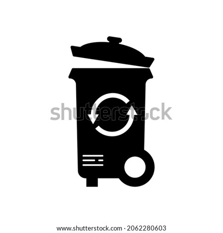 vector symbol of a trash can with wheels suitable for icons on websites, posters, etc.