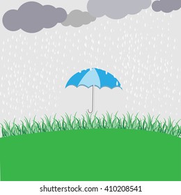 vector symbol of umbrella protection from rain drops