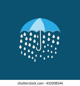 vector symbol of umbrella protection from rain drops