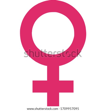 The vector symbol of Venus denotes the feminine and is used to denote a woman