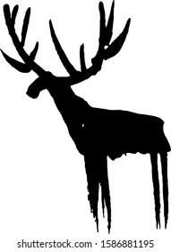 Vector symbol of wild deer. Safari animals set.