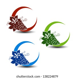Vector symbol of wine - sign, icon, wine grapes