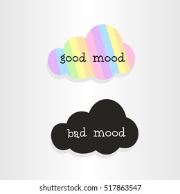 Vector. Symbolic illustration of good and bad mood.