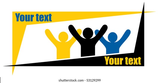 vector symbolic image of people with their hands. Can be used as a logotype