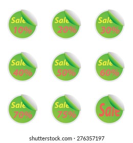 Vector symbolic price tag, Price cut sale stickers.