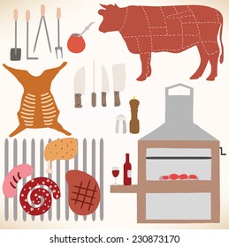 Vector symbols of Argentine asado