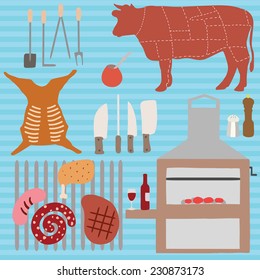 Vector symbols of Argentine asado