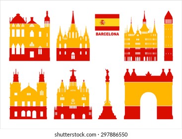 Vector symbols of Barcelona.