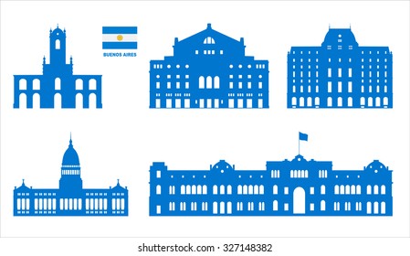 Vector symbols of Buenos Aires.