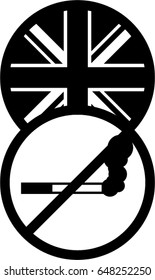 Vector symbols communicating a British smoking ban.