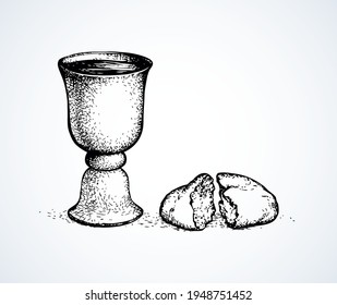 Vector Symbols Communion Broken Bread Wine Stock Vector (royalty Free 