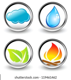 Vector symbols of four elements of nature - vector
