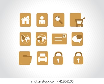 vector de símbolos e iconos en caqui