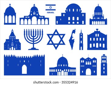 Vector symbols of Israel.