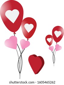 Vector symbols of love for Happy Women's, Mother's, Valentine's Day, birthday greeting card design.