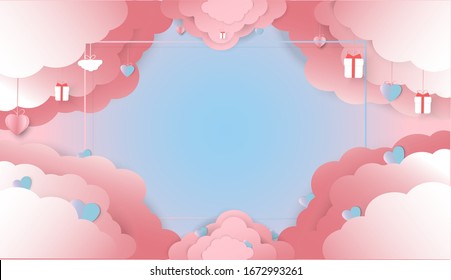 Vector symbols of love for Happy Women's, Mother's, Valentines Day, birthday greeting card design. And space for your messages