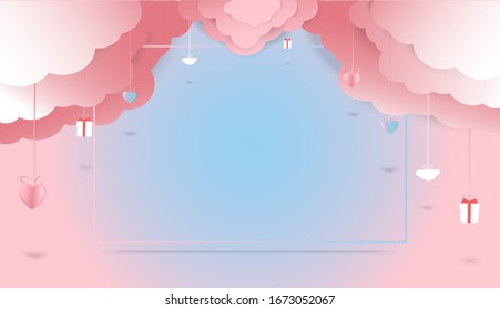 Vector symbols of love for Happy Women's, Mother's, Valentines Day, birthday greeting card design. And space for your messages