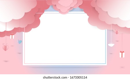 Vector symbols of love for Happy Women's, Mother's, Valentines Day, birthday greeting card design. And space for your messages