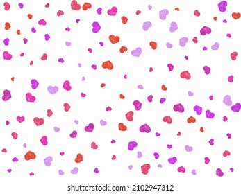 Vector symbols of love for Happy Women's, Mother's. March 8 postcard vector backdrop. Modern wedding invitation card background. Little flying confetti print design.