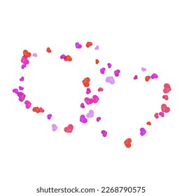 Vector symbols of love for Happy Women's, Mother's. March 8 postcard vector backdrop. Modern wedding invitation card background. Little flying confetti print design.