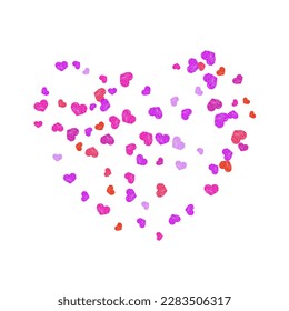 Vector symbols of love for Happy Women's, Mother's. Social media like vector symbols. Romantic mood elements.  Little flying confetti print design.