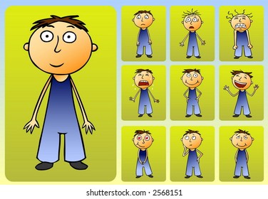 Vector symbols - male in different poses