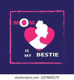 Vector symbols of mother in the shape of heart for greeting card design. Vector illustration. Happy Mothers Day vector design for poster, flyer, t shirt, mug design, header for website.