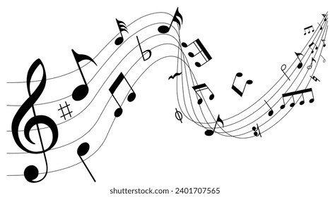 Vector with symbols and musical notes