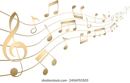 Vector with symbols and musical notes