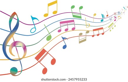 Vector with symbols and musical notes