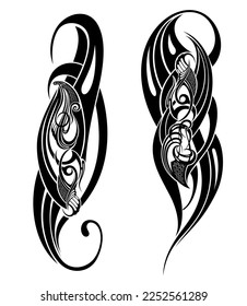 Vector symbols, ornament, tattoo. beautiful vector illustration. Drawings on the body, ancient symbols.