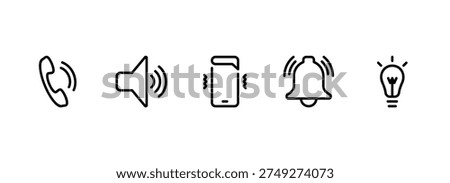 Vector Symbols for Phone Calls, Sounds, and Mobile Alerts