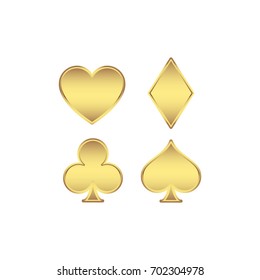 Vector symbols of playing cards. Heart, spade, diamond, clover. 