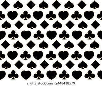 Vector symbols of playing cards. Play card symbol pattern.