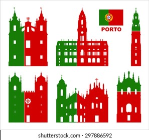 Vector symbols of Porto (Portugal).