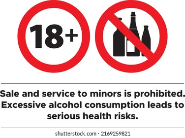 Vector Symbols Prohibiting The Sale And Serving Of Alcohol To Minors.