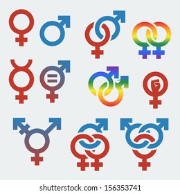 Vector symbols of sexual orientation and gender