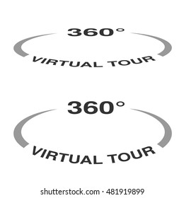 Vector Symbols For Virtual Tour, Oval Labels. 
