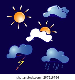 Vector symbols for weather forecast.
