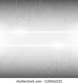 Vector symmetric abstract white and grey background. Squares Texture