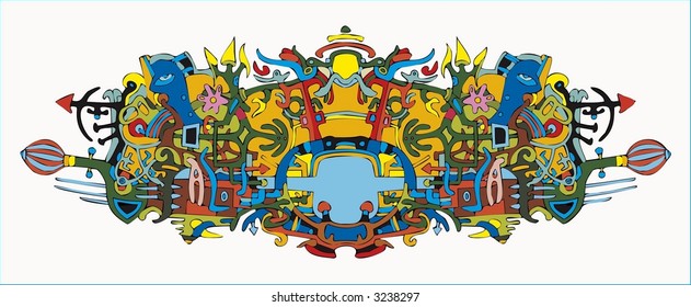 The vector symmetric ornament-background