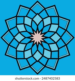 Vector symmetrical Arabic Islamic pattern background elegant and intricate illustration perfect for cultural and decorative designs with seamless repeat motifs