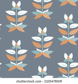 Vector Planta Simétrica Suculenta en cálidos colores naturales pasteles fondo de patrón sin fisuras. Perfecto para proyectos de tela, scrapbooking y fondo de pantalla.
