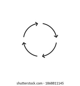 Vector sync and refresh icon, four circle arrows, convert icon. Stock vector illustration isolated on white background.