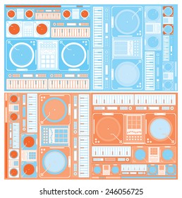 Vector Synthesizer keyboard and turn table tools