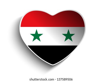 Vector - Syria Flag Heart Paper Sticker