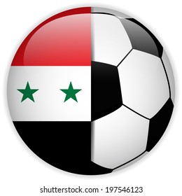 Vector - Syria Flag with Soccer Ball Background