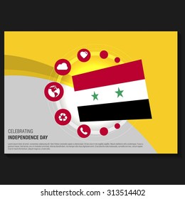 Vector Syria Independence Day Flyer template. Creative Brochure Title Page. National Day Leaflet design element. vector illustration
